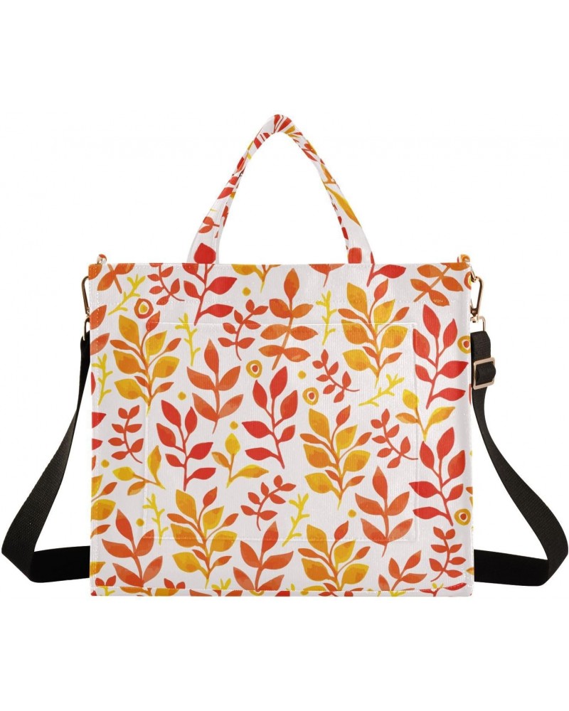 Autumn Leaves Tote Bag Corduroy Bag Large Handbag Shoulder Bag Satchel Bag for Women $13.50 Totes