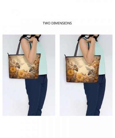 Women Tote Bags Flowers Floral Bee Top Handle Satchel Handbags Shoulder Bag for Shopping 20849990 $10.29 Totes