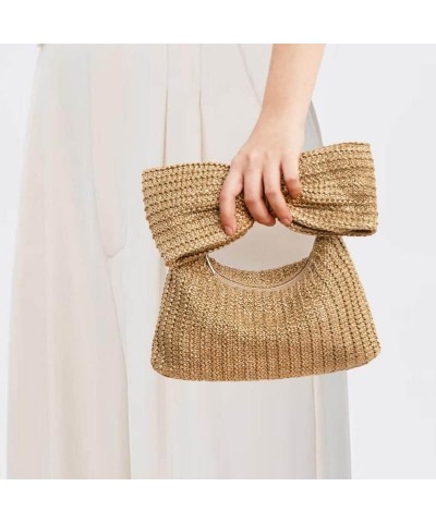 Women Straw Clutch Purse Woven Bowknot Envelope Handbag Wedding Clutch Bag for Vocation Party $31.73 Evening Bags