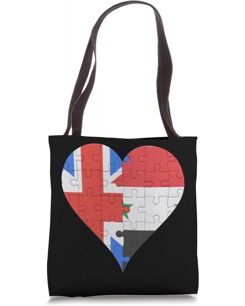 British Syrian Flag Heart Tote Bag $11.46 Totes