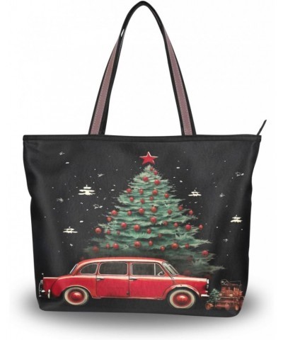 Women Tote Bags Christmas Tree Red Truck Top Handle Satchel Handbags Shoulder Bag for Shopping L 20847411 $8.40 Satchels