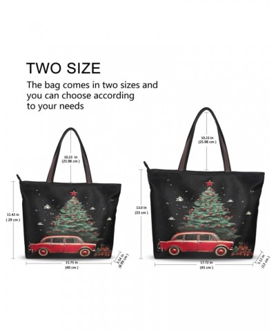 Women Tote Bags Christmas Tree Red Truck Top Handle Satchel Handbags Shoulder Bag for Shopping L 20847411 $8.40 Satchels