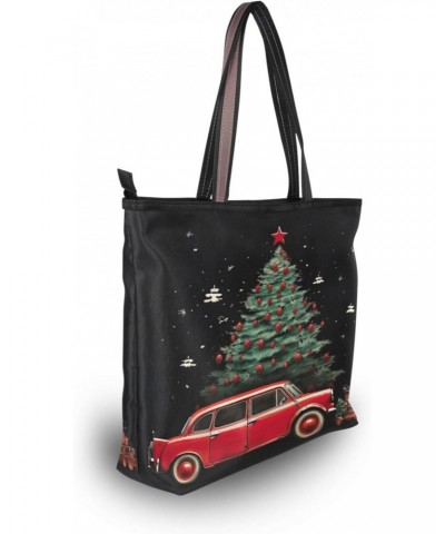 Women Tote Bags Christmas Tree Red Truck Top Handle Satchel Handbags Shoulder Bag for Shopping L 20847411 $8.40 Satchels