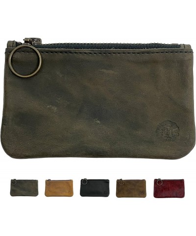 Leather Pouch with Zipper Aged Steel X-Small $25.65 Travel Gear