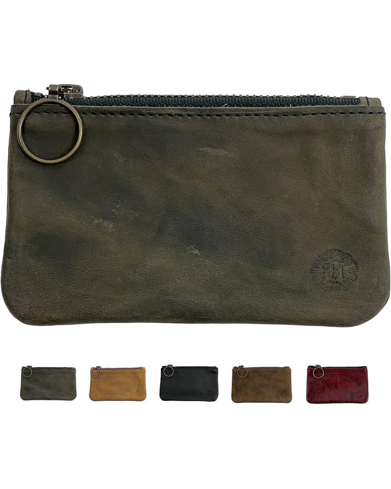 Leather Pouch with Zipper Aged Steel X-Small $25.65 Travel Gear