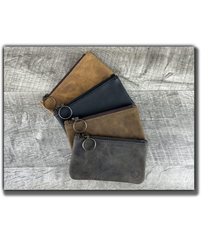 Leather Pouch with Zipper Aged Steel X-Small $25.65 Travel Gear