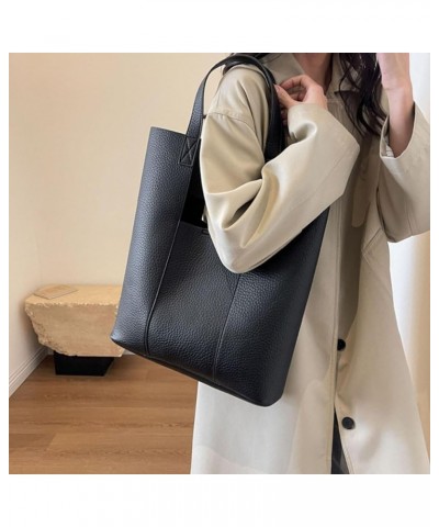 Shoulder Bag for Women Leather Handbag Designer Top-Handle Bag Large Capacity Tote Retro Hobo Bag Ladies Purse Black $42.92 T...