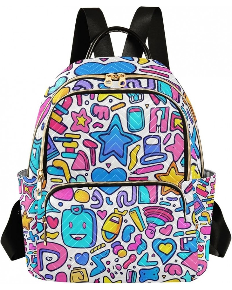 Small Backpack Purse for Women, Colorful Graffiti Patterns Travel Bag Casual Daypack Shoulder Bag Small $15.48 Backpacks