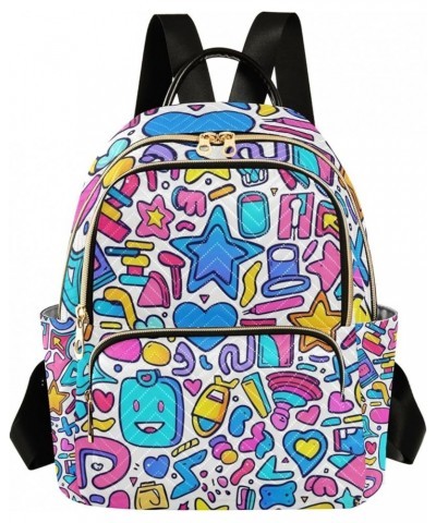 Small Backpack Purse for Women, Colorful Graffiti Patterns Travel Bag Casual Daypack Shoulder Bag Small $15.48 Backpacks