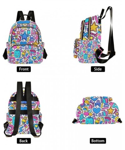 Small Backpack Purse for Women, Colorful Graffiti Patterns Travel Bag Casual Daypack Shoulder Bag Small $15.48 Backpacks