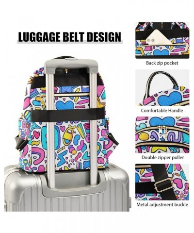 Small Backpack Purse for Women, Colorful Graffiti Patterns Travel Bag Casual Daypack Shoulder Bag Small $15.48 Backpacks