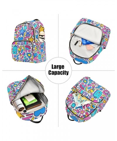 Small Backpack Purse for Women, Colorful Graffiti Patterns Travel Bag Casual Daypack Shoulder Bag Small $15.48 Backpacks