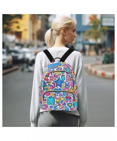 Small Backpack Purse for Women, Colorful Graffiti Patterns Travel Bag Casual Daypack Shoulder Bag Small $15.48 Backpacks