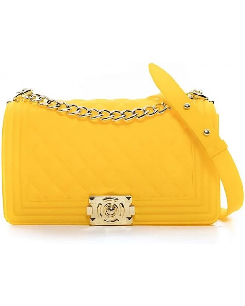 Jelly shoulder colorful PVC (yellow) $18.00 Shoulder Bags