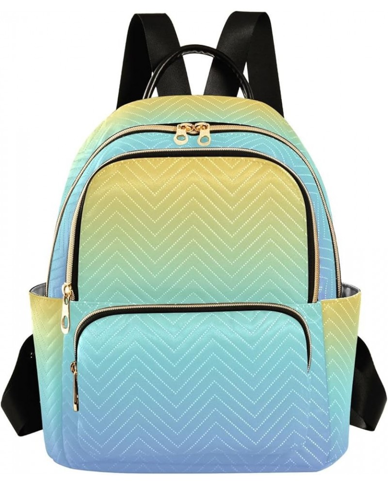 Backpack Purse for Women Colorful Linear Gradient Blue Casual Shoulder Bag Small Backpack M Medium $10.66 Backpacks