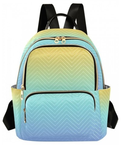 Backpack Purse for Women Colorful Linear Gradient Blue Casual Shoulder Bag Small Backpack M Medium $10.66 Backpacks