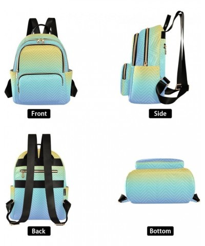 Backpack Purse for Women Colorful Linear Gradient Blue Casual Shoulder Bag Small Backpack M Medium $10.66 Backpacks