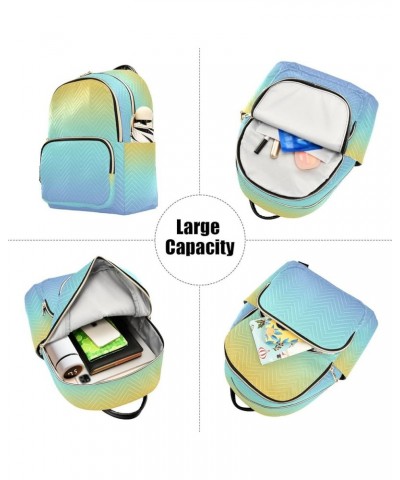 Backpack Purse for Women Colorful Linear Gradient Blue Casual Shoulder Bag Small Backpack M Medium $10.66 Backpacks