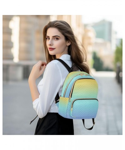 Backpack Purse for Women Colorful Linear Gradient Blue Casual Shoulder Bag Small Backpack M Medium $10.66 Backpacks