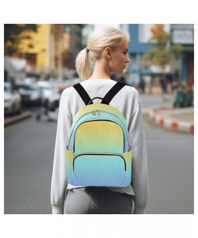 Backpack Purse for Women Colorful Linear Gradient Blue Casual Shoulder Bag Small Backpack M Medium $10.66 Backpacks