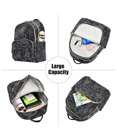 Small Backpack for Women Travel Bag Snakes Daypack Purse Fashion Shoulder Bag Rucksack Medium B225 $11.96 Backpacks