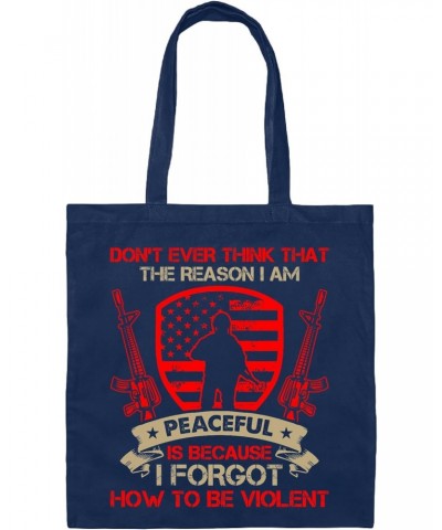 Gift Idea for Peaceful People Find Inner Calm and Forget Violence Navy Black Multicolor Canvas Tote Bag $16.23 Totes