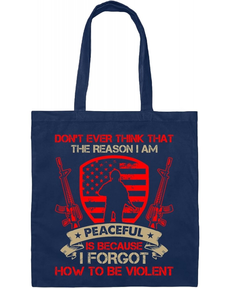 Gift Idea for Peaceful People Find Inner Calm and Forget Violence Navy Black Multicolor Canvas Tote Bag $16.23 Totes