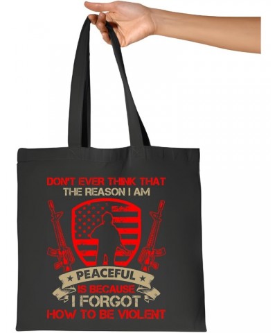 Gift Idea for Peaceful People Find Inner Calm and Forget Violence Navy Black Multicolor Canvas Tote Bag $16.23 Totes