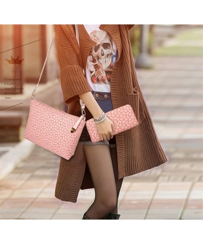 Handbag Set for Women 5 Pack Tote Purse Zipper Handbags Set Fashion PU Leather Satchel Messenger Bag Set Pink $17.34 Satchels