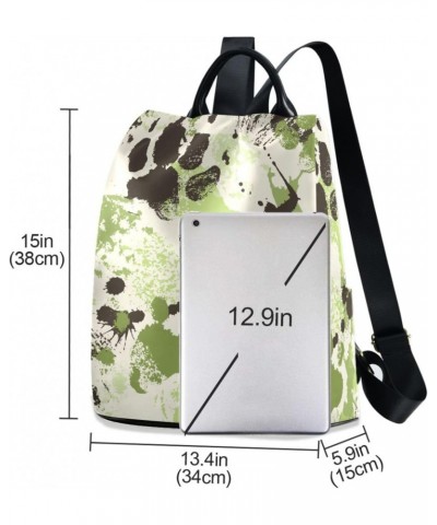 Women Fashion Backpack - Paw Print Green, Anti Theft Casual Daypack Shoulder Bag Purse for Travel Work 15 inches $23.77 Backp...