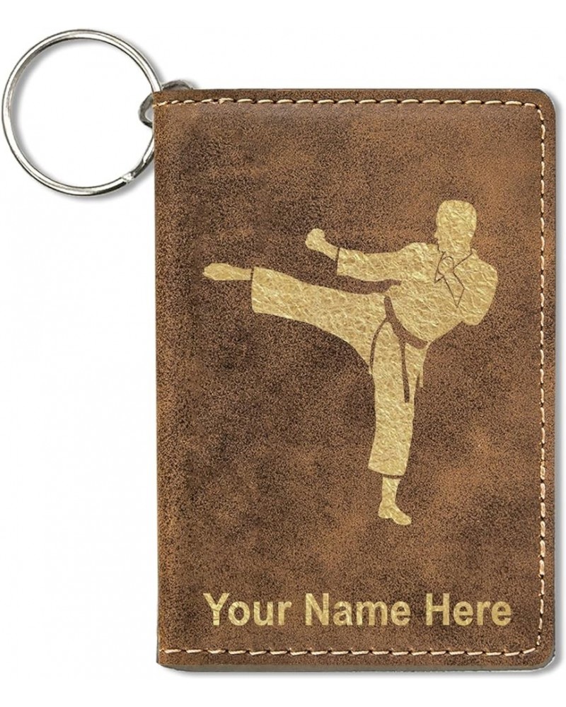 ID Holder Wallet, Karate Man, Personalized Engraving Included (Rustic) Rustic $13.44 Wallets