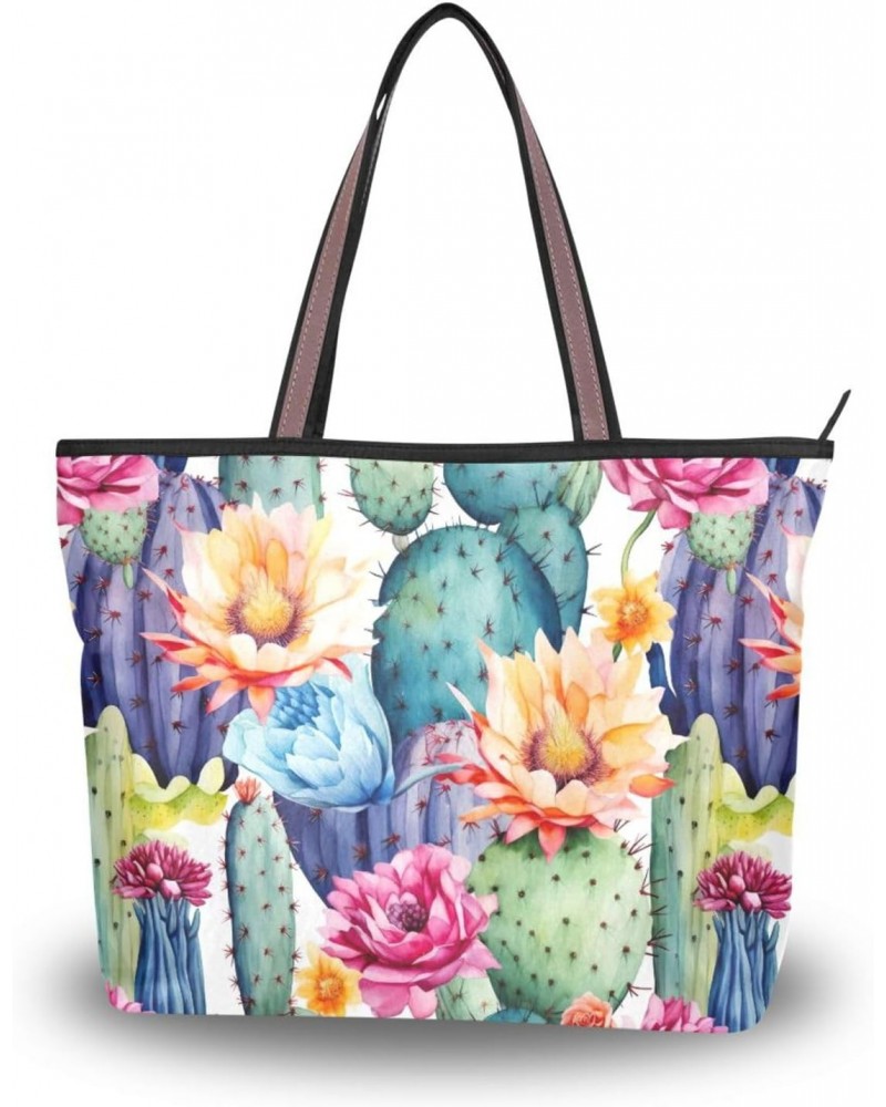 Women Tote Bags Flowers Floral Cactus Top Handle Satchel Handbags Shoulder Bag for Shopping 20850034 $9.03 Totes