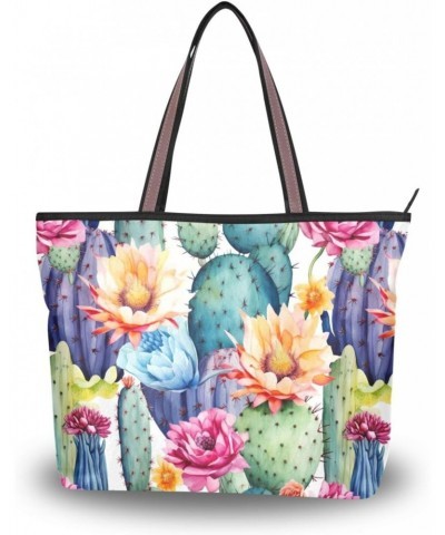 Women Tote Bags Flowers Floral Cactus Top Handle Satchel Handbags Shoulder Bag for Shopping 20850034 $9.03 Totes