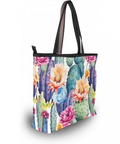 Women Tote Bags Flowers Floral Cactus Top Handle Satchel Handbags Shoulder Bag for Shopping 20850034 $9.03 Totes