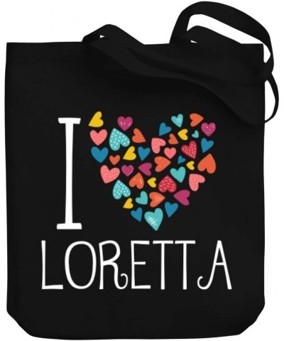 I love Loretta colorful hearts Canvas Tote Bag 10.5" x 16" x 4 $23.59 Totes