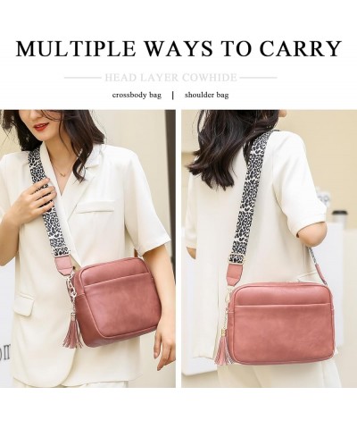 Women'S Crossbody Handbags, Trendy Faux Leather Crossbody Camera Bag Shoulder Purse with Guitar Strap and Tassel Pink $14.55 ...