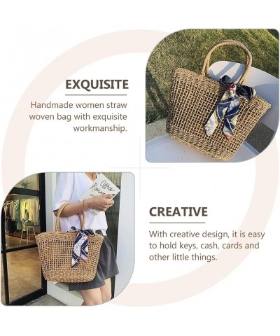 1Pc vintage straw bag gift bags for girls womens tote handbags straw beach bag straw handbag straw tote bag girls beach bag s...