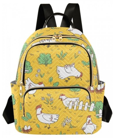 Backpack Purse for Women Doodle Cute Chickens Eggs, Mini Fashion Backpack Lightweight Casual Daypack Shoulder Bag Travel Back...