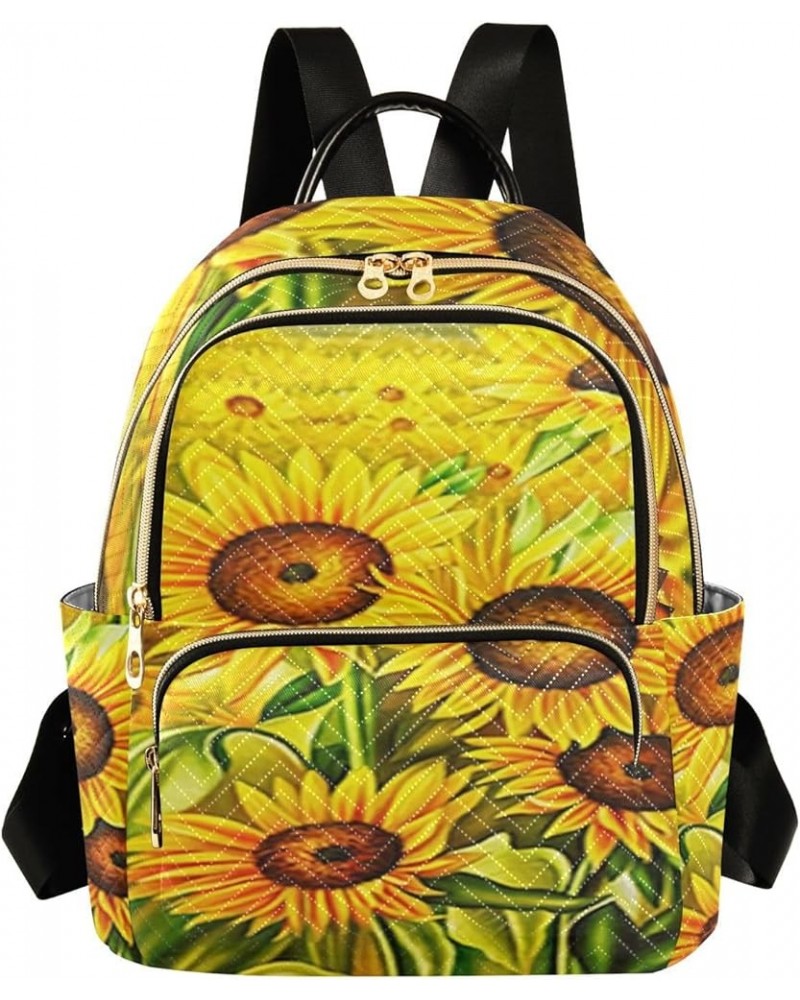 Big Sunflower Yellow Women's Backpack Wallet Casual Small Backpack Fashion Women's Travel Bag School Backpack Color036 Medium...