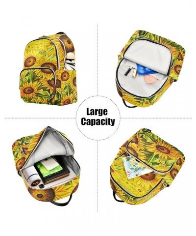 Big Sunflower Yellow Women's Backpack Wallet Casual Small Backpack Fashion Women's Travel Bag School Backpack Color036 Medium...