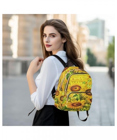 Big Sunflower Yellow Women's Backpack Wallet Casual Small Backpack Fashion Women's Travel Bag School Backpack Color036 Medium...