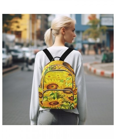 Big Sunflower Yellow Women's Backpack Wallet Casual Small Backpack Fashion Women's Travel Bag School Backpack Color036 Medium...