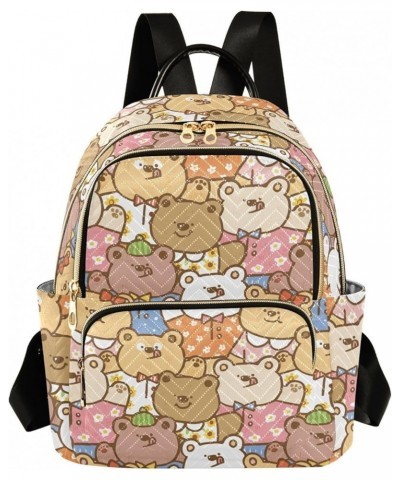 Cute Cartoon Bear Backpack Purse for Women Lightweight Back Pack Casual Daypack Travel Shoulder Bag Bookbag - S Small Multi08...