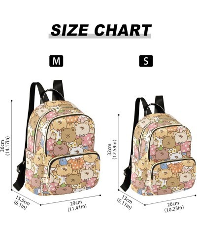 Cute Cartoon Bear Backpack Purse for Women Lightweight Back Pack Casual Daypack Travel Shoulder Bag Bookbag - S Small Multi08...