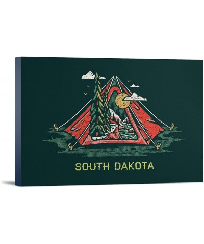 South Dakota, Tent, Distressed Vector Shapes, (24x36 Wrapped Canvas, Wall Decor, Artwork) 24x36 Stretched Canvas $52.80 Totes