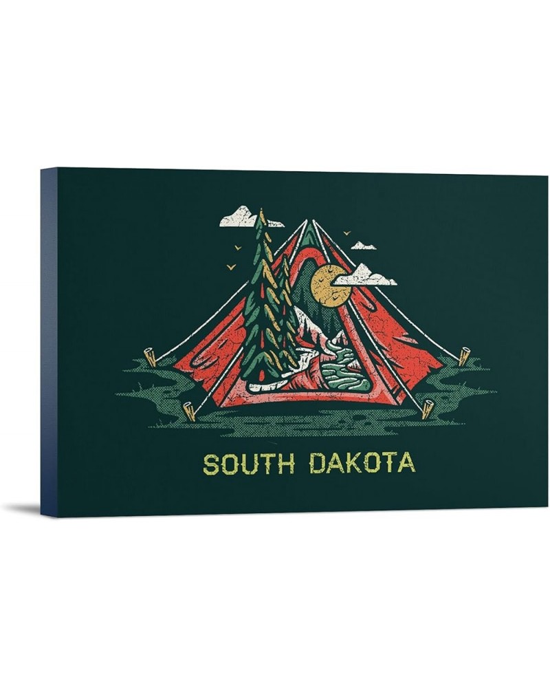 South Dakota, Tent, Distressed Vector Shapes, (24x36 Wrapped Canvas, Wall Decor, Artwork) 24x36 Stretched Canvas $52.80 Totes