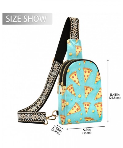 Sling Bag for Women Pizza Slice Pattern Crossbody Bag Small Chest Bag Shoulder Bag Cell Phone Purse for Casual Travel Hiking ...