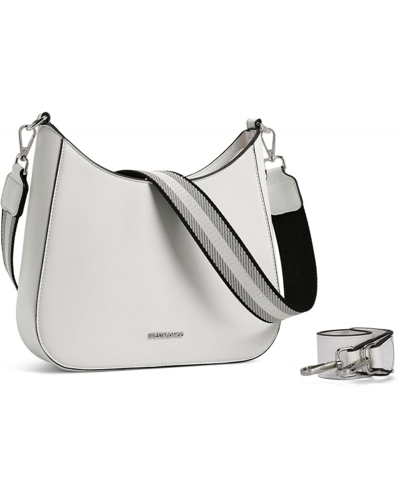 Crossbody Bags for Women Leather Purses Trendy Shoulder Handbags with 2PCS Shoulder Straps White $14.70 Shoulder Bags