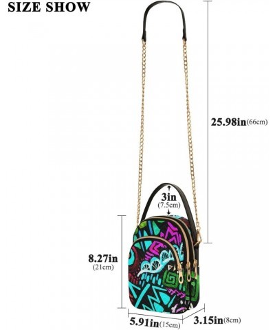 Multicolor Ethnic Boho Womens Sling Backpack Crossbody Chain Shoulder Bags Waist Packs Multipurpose Handbags for Travel Shopp...