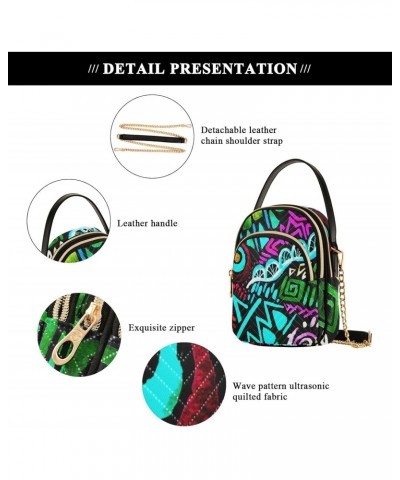 Multicolor Ethnic Boho Womens Sling Backpack Crossbody Chain Shoulder Bags Waist Packs Multipurpose Handbags for Travel Shopp...